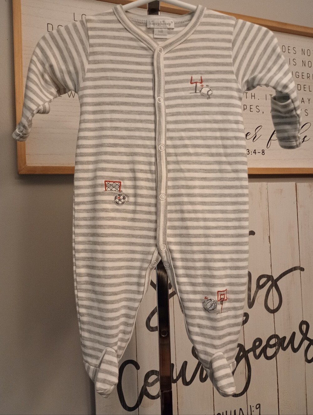 Baby Boys Sleeper Size NB Boutique Kissy Kissy Sleeper Sports Theme 0-3 Boy